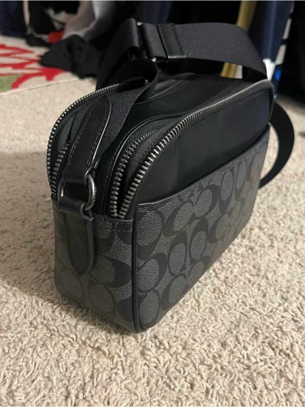 Coach Black Signature Messenger Bag - Picture 13 of 14